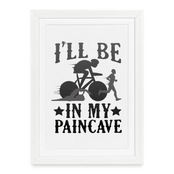 Je serai dans mon triathlon Paincave - Affiche encadrée (27 × 37 cm) - blanc - Devant