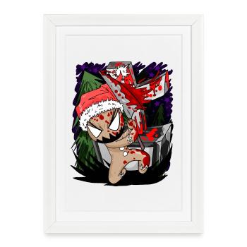 pain d’épices effrayant - Affiche encadrée (27 × 37 cm) - blanc - Devant