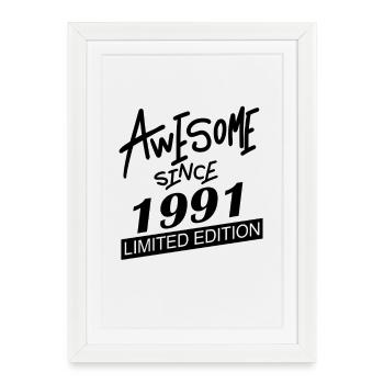 Fantastique depuis 1991 - né en 1991 - Affiche encadrée (27 × 37 cm) - blanc - Devant