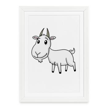 Chèvre mignonne - Affiche encadrée (27 × 37 cm) - blanc - Devant