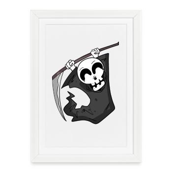 Grim Reaper is pleased - Framed poster (27 × 37 cm) - white - Front
