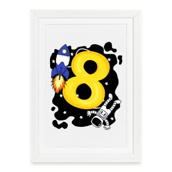 Garçon de 8 ans - Affiche encadrée (27 × 37 cm) - blanc - Devant