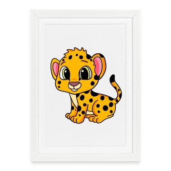 Cheetah - Framed poster (27 × 37 cm) - white - Front