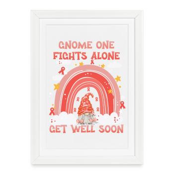 Gnome One combat seul le cancer de l’utérus - Affiche encadrée (27 × 37 cm) - blanc - Devant