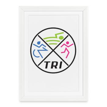 Women's Triathlon - Framed poster (27 × 37 cm) - white - Front