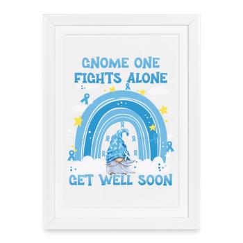 Gnome One Fights Alone Prostate Cancer - Framed poster (27 × 37 cm) - white - Front