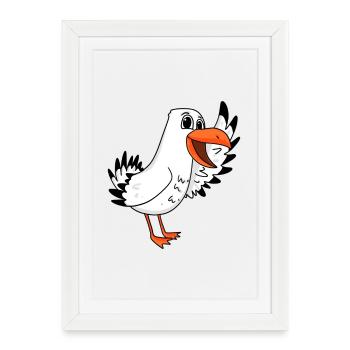 Seagull Bienvenue - Affiche encadrée (27 × 37 cm) - blanc - Devant