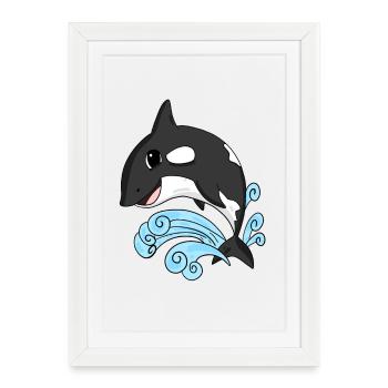Killer whale - Framed poster (27 × 37 cm) - white - Front