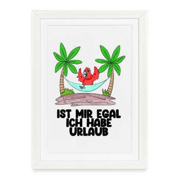 Urlaub - Gerahmtes Poster (27 × 37 cm) - Weiß - Vorne