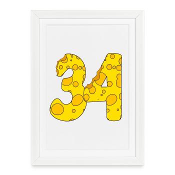 34 years old - 34th birthday gift - 1934 - Framed poster (27 × 37 cm) - white - Front