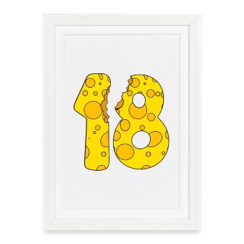 18 years old cheese - 18th birthday gift - Framed poster (27 × 37 cm) - white - Front