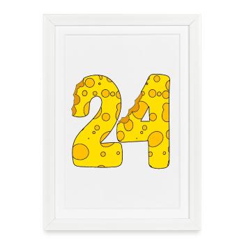 24 years old - 24th birthday gift - 1924 - Framed poster (27 × 37 cm) - white - Front