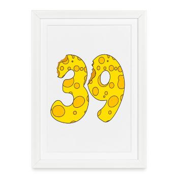39 ans - Cadeau de 39e anniversaire - 1939 - Affiche encadrée (27 × 37 cm) - blanc - Devant