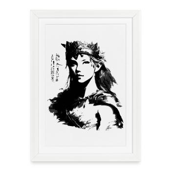 Princesse guerrière japonaise - Affiche encadrée (27 × 37 cm) - blanc - Devant