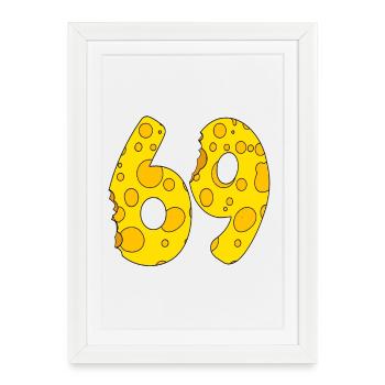 69 ans - Cadeau de 69e anniversaire - 1969 - Affiche encadrée (27 × 37 cm) - blanc - Devant