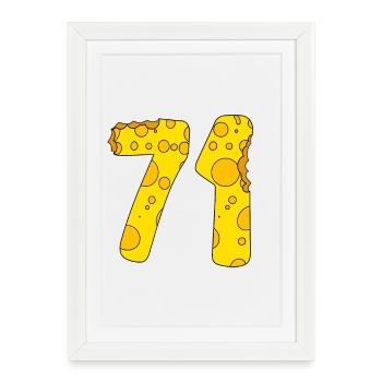 71 ans - Cadeau d’anniversaire de 71 - 1971 - Affiche encadrée (27 × 37 cm) - blanc - Devant