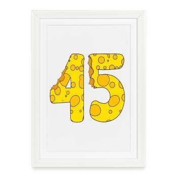 45 ans - Cadeau de 45e anniversaire - 1945 - Affiche encadrée (27 × 37 cm) - blanc - Devant
