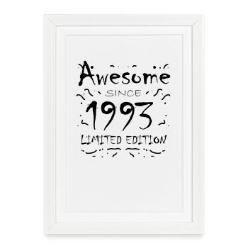 1993 - Né en 1993 - Affiche encadrée (27 × 37 cm) - blanc - Devant