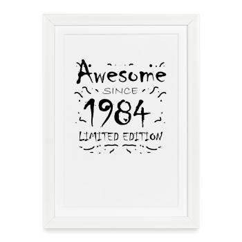 1984 - Né en 1984 - Affiche encadrée (27 × 37 cm) - blanc - Devant