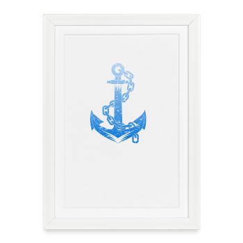 Anchor Sailing Sailboat Sailor Design - Framed poster (27 × 37 cm) - white - Front