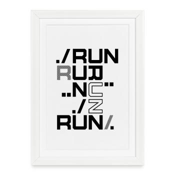 Run Sport Running Runners Sprinter Marathon - Framed poster (27 × 37 cm) - white - Front