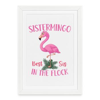 Best Sis In The Flock Sistermingo - Framed poster (27 × 37 cm) - white - Front