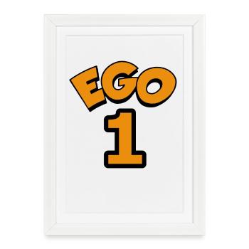 Ego One Orange on Black - Framed poster (27 × 37 cm) - white - Front