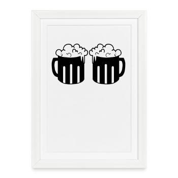 Bière Bières Alcool - Affiche encadrée (27 × 37 cm) - blanc - Devant