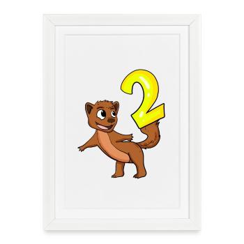 2 ans - 2 anniversaire - J’ai 2 ans - Affiche encadrée (27 × 37 cm) - blanc - Devant