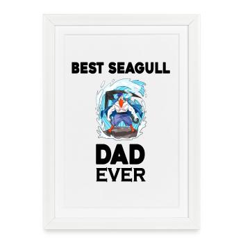 Daddy Daddy North Sea Best Seagull Dad - Framed poster (27 × 37 cm) - white - Front