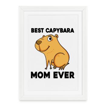 Capybara Mama Wasserschwein - Framed poster (27 × 37 cm) - white - Front