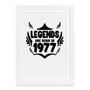1977 - Né en 1977 - Affiche encadrée (27 × 37 cm) - blanc - Devant