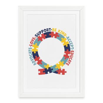 Advocate Love Support Accept Be Kind - Framed poster (27 × 37 cm) - white - Front