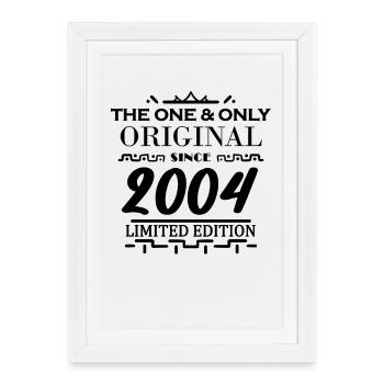 2004 - Né 2004 - Année de naissance 2004 - Original - Affiche encadrée (27 × 37 cm) - blanc - Devant