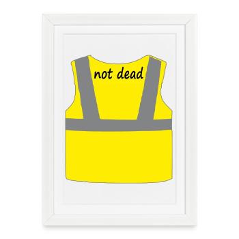 Gilet jaune - Affiche encadrée (27 × 37 cm) - blanc - Devant