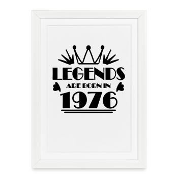 1976 - Né en 1976 - Affiche encadrée (27 × 37 cm) - blanc - Devant