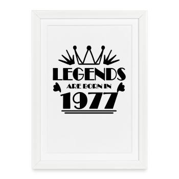 1977 - Né en 1977 - Affiche encadrée (27 × 37 cm) - blanc - Devant