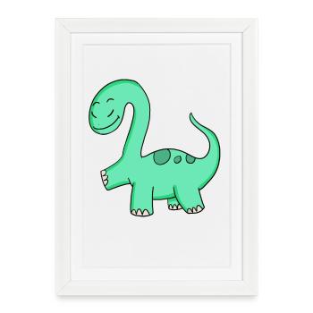 Dinosaur motif - Framed poster (27 × 37 cm) - white - Front