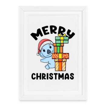 Joyeux Noël Koala - Affiche encadrée (27 × 37 cm) - blanc - Devant