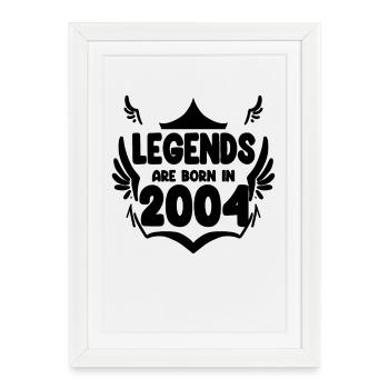 2004 - Né en 2004 - Affiche encadrée (27 × 37 cm) - blanc - Devant
