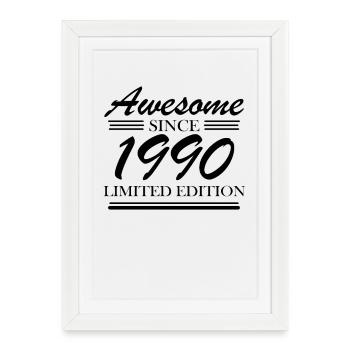 1990 - Né en 1990 - Fantastique depuis 1990 - Affiche encadrée (27 × 37 cm) - blanc - Devant