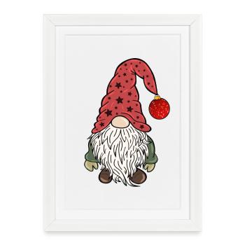Christmas Elves Christmas Gnom - Framed poster (27 × 37 cm) - white - Front