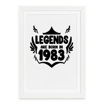 1983 - Né en 1983 - Affiche encadrée (27 × 37 cm) - blanc - Devant