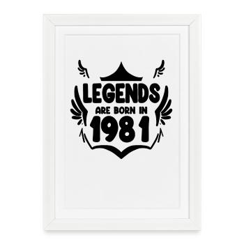 1981 - Né en 1981 - Affiche encadrée (27 × 37 cm) - blanc - Devant