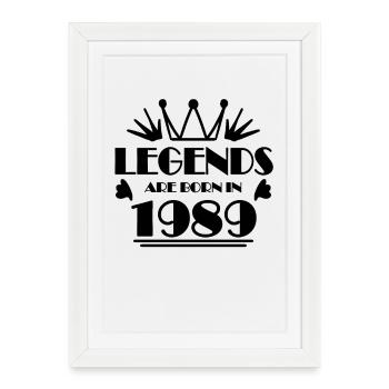 1989 - Né en 1989 - Affiche encadrée (27 × 37 cm) - blanc - Devant