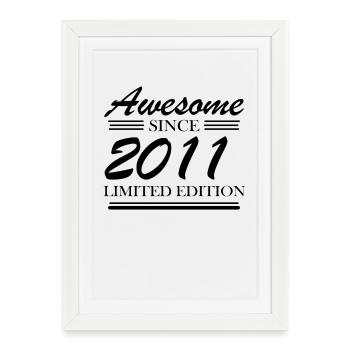 2011 - Né 2011 - Année de naissance 2011 - Affiche encadrée (27 × 37 cm) - blanc - Devant