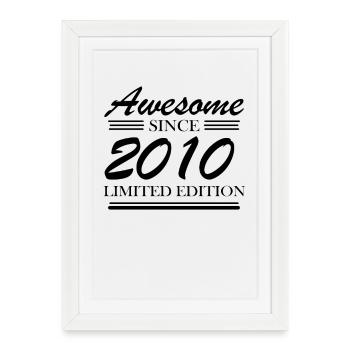 2010 - Né 2010 - Année de naissance 2010 - Affiche encadrée (27 × 37 cm) - blanc - Devant