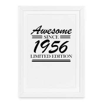 1956 - Né 1956 - Année de naissance 1956 - Affiche encadrée (27 × 37 cm) - blanc - Devant
