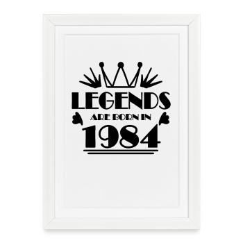 1984 - Né en 1984 - Affiche encadrée (27 × 37 cm) - blanc - Devant