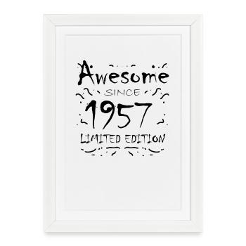 1957 - Né en 1957 - Fantastique depuis 1957 - Affiche encadrée (27 × 37 cm) - blanc - Devant